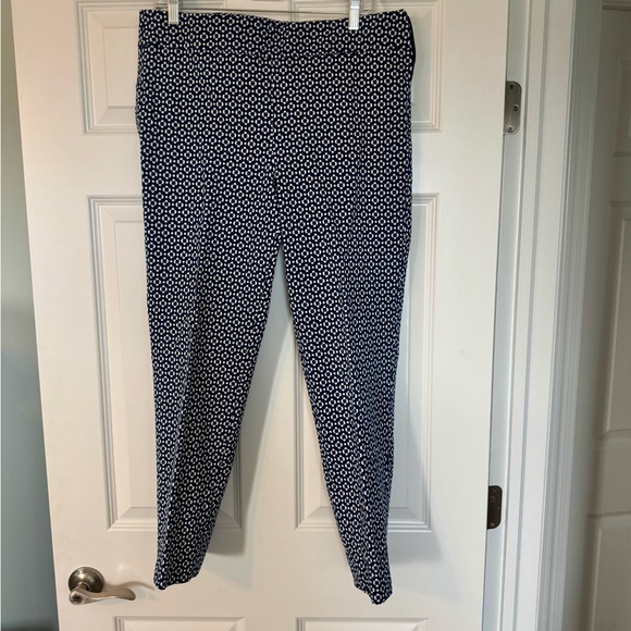 Talbots Pants - Talbots Navy and White Patterned Chatham Ankle Pants 12
